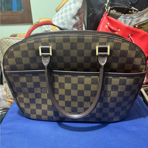 LV Sarria Damier Ebene Brown Checkered Handbag - Picture 1 of 11